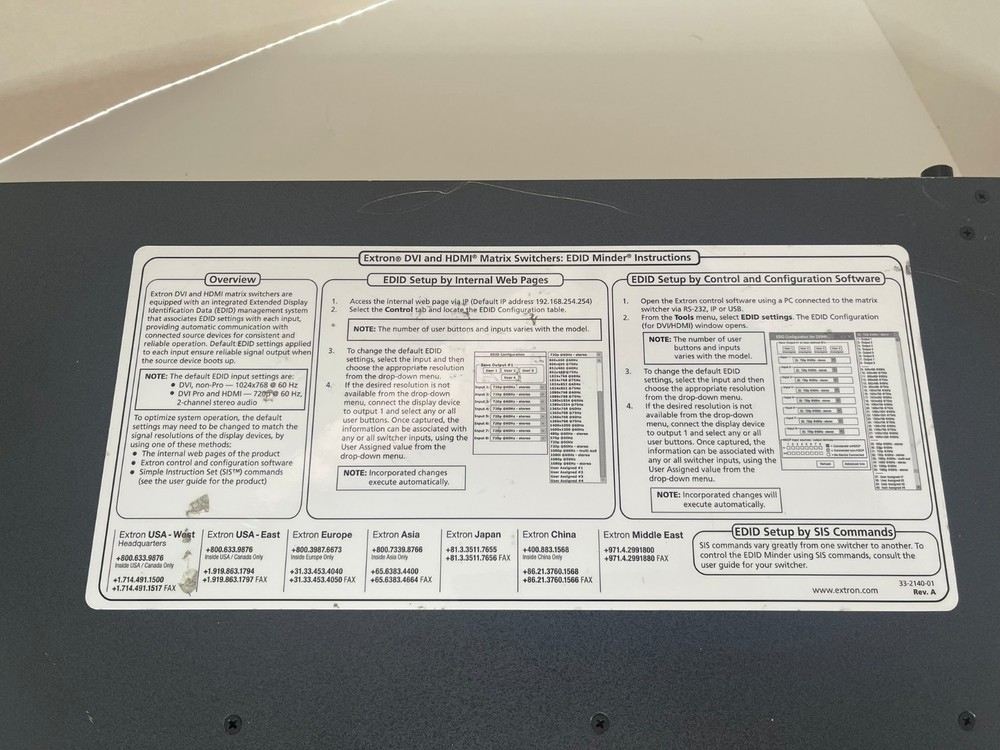 Extron SMX Series Video Matrix Switcher (NO INPUT/OUTPUT BOARDS)