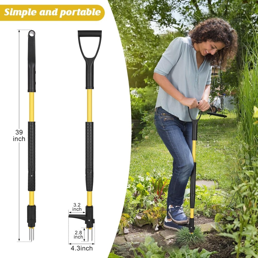 Weeder Puller Tool Stand Up Weed Tool with Long Handle Garden Weed Remover Tool