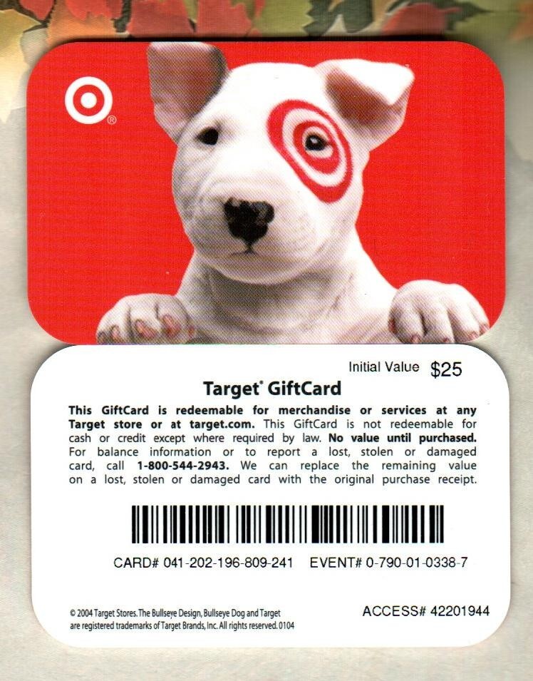 TARGET Bullseye ( 2004 ) Gift Card ( $0 ) V3 - RARE