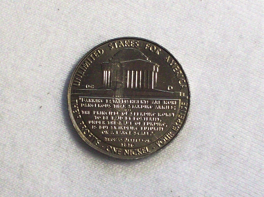 Daniel Carr - 2010 Hard Times Token-Thomas Jefferson, Copper-Nickel, Smooth Edge