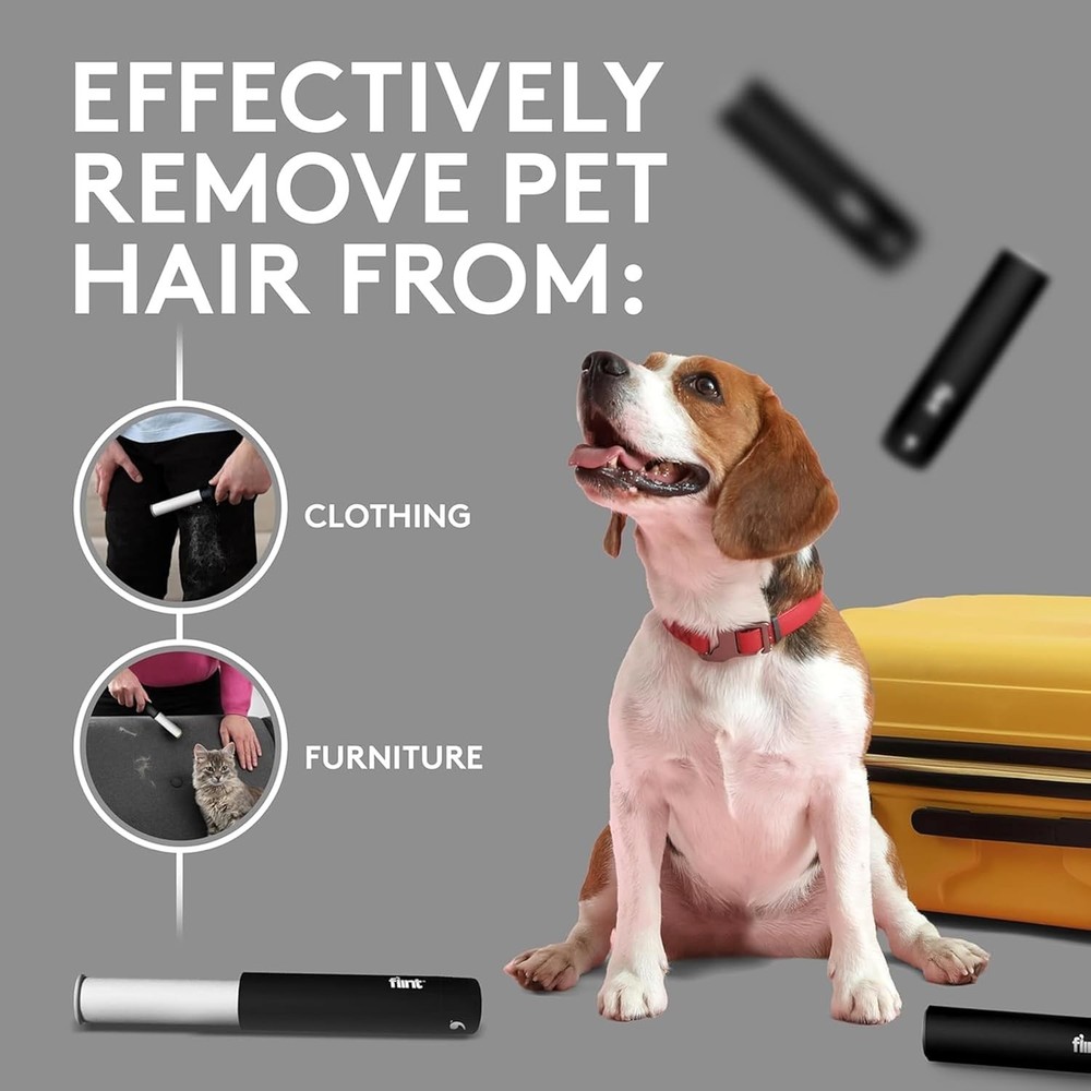 Classic Black Retractable Mini Lint Roller with 30 Extra Sticky Sheets, Small...