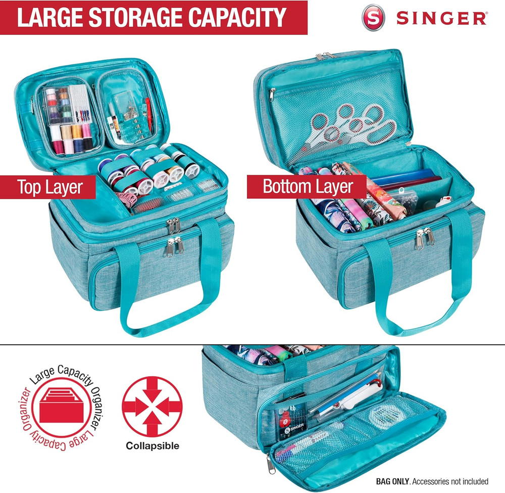 Sewing Accessories Organizer (Bag Only) – Double Layer Portable Sewing Storage B