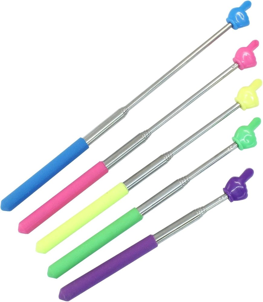 5 Pcs Retractable Teacher Pointer Sticks Extendable Finger Pointing Tools