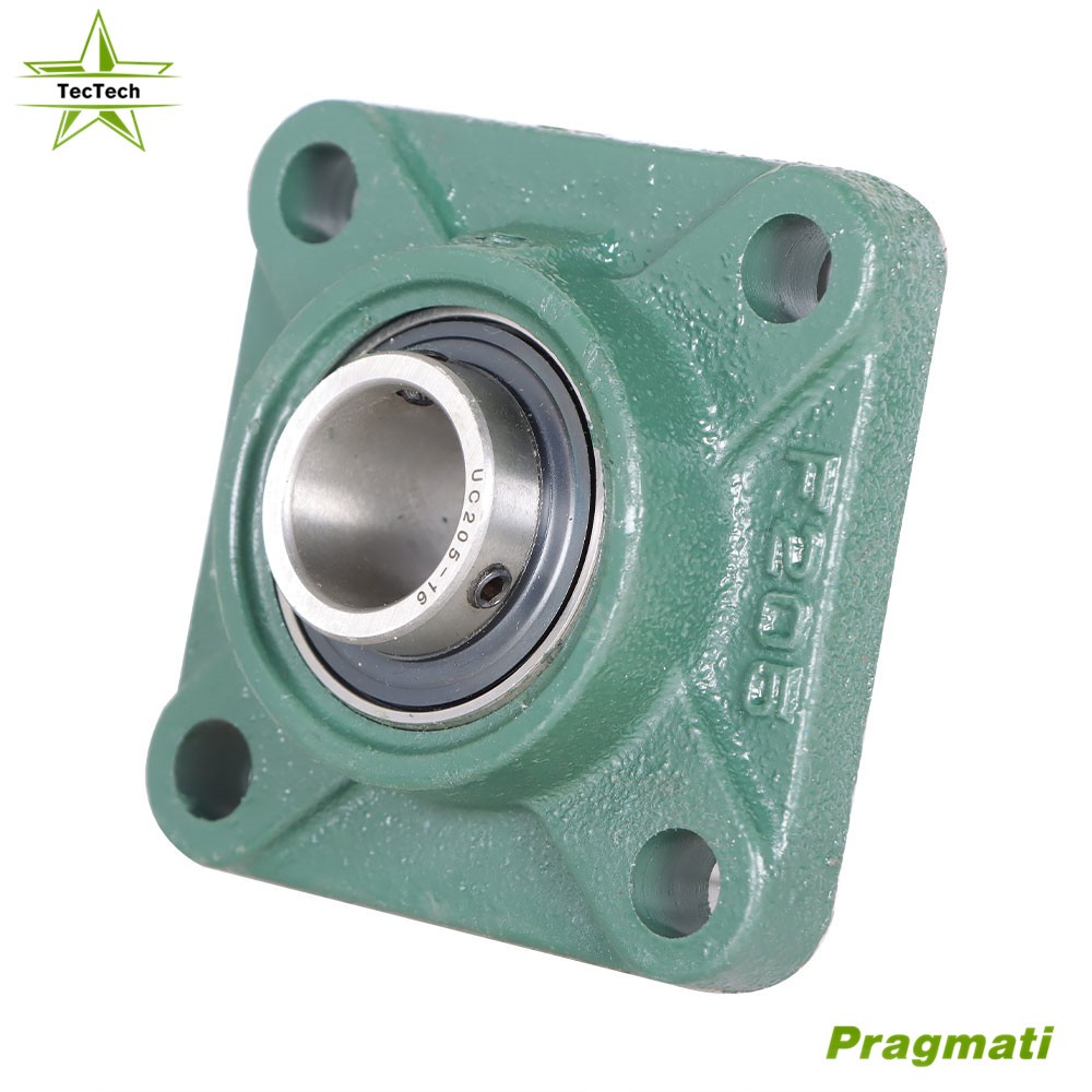 2 Pcs UCF205-16 Solid Base Pillow Block Flange Mounted Bearing 1" Bore 4 Bolt