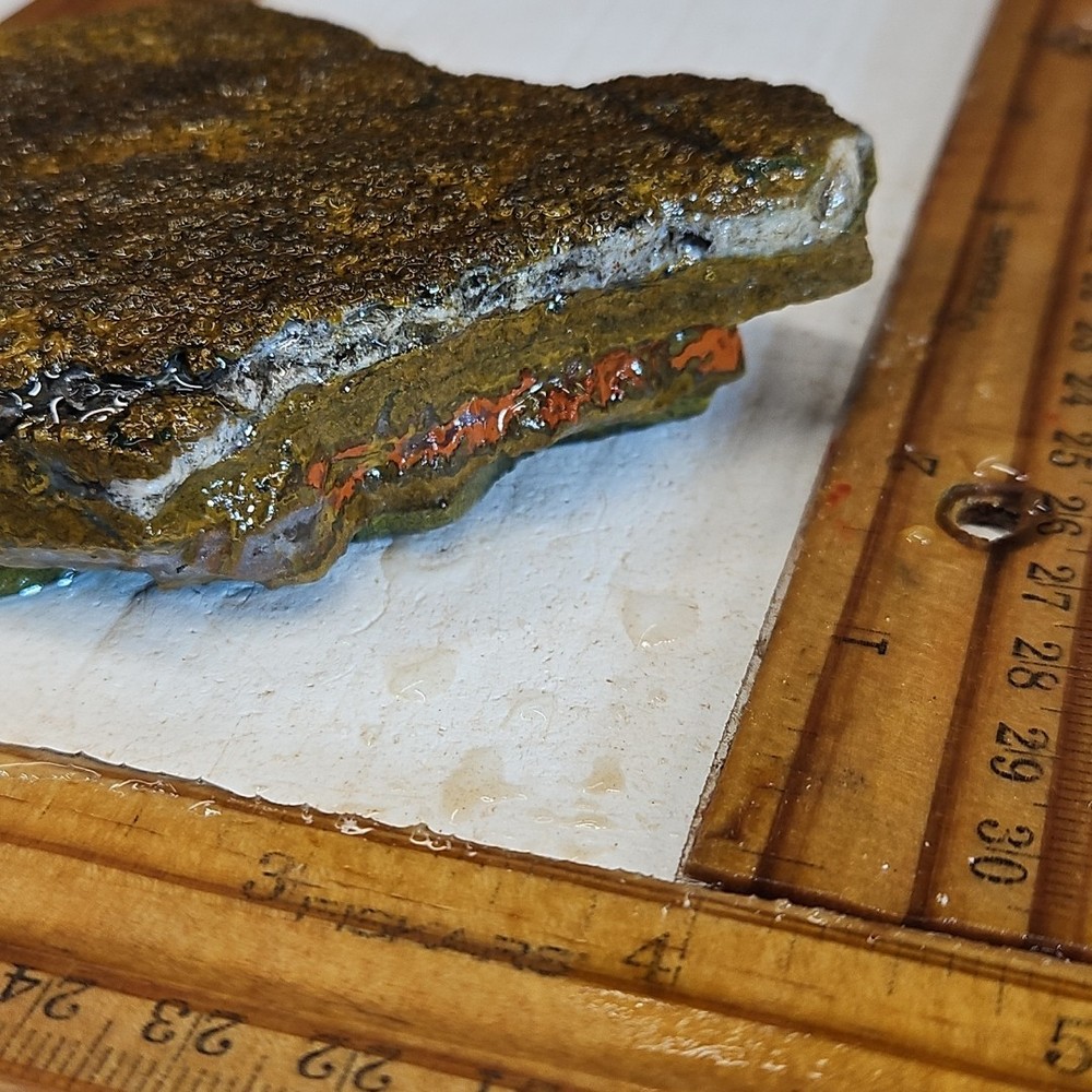 Moroccan seam agate rough, beautiful color and pattern. 10.2oz.