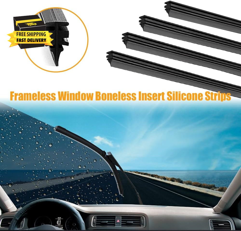 4 Pack Windshield Wiper Blades Refills, DIY Adjustable Car Windscreen Wiper Rubb
