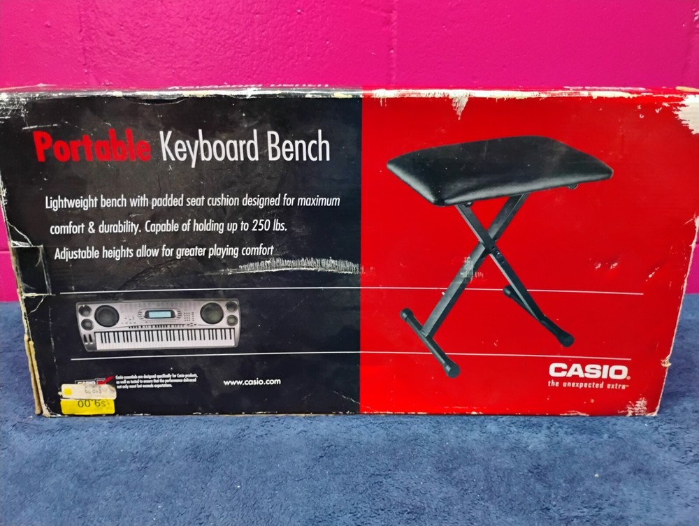 Casio ARBENCH X-Style Adjustable Padded Folding Keyboard Bench-Black