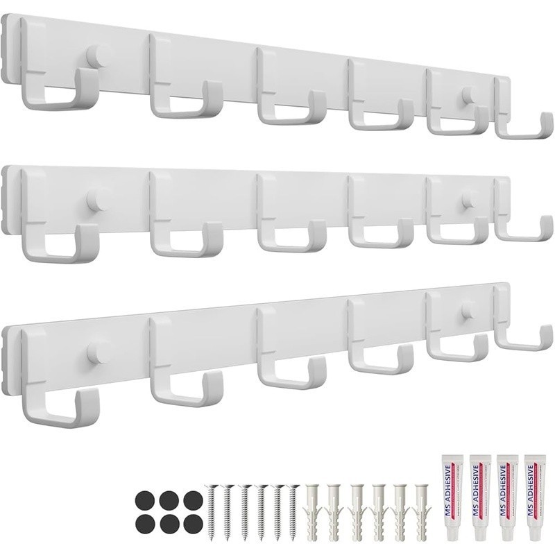 Wall Mounted Coat Rack Hooks Space Saving Durable Heavy Duty Organizer 4 Pack US
