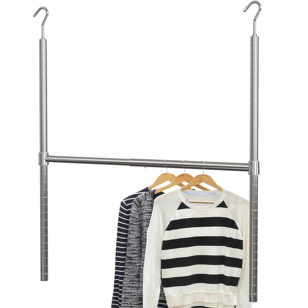 Adjustable Closet Hanging Rod, Chrome