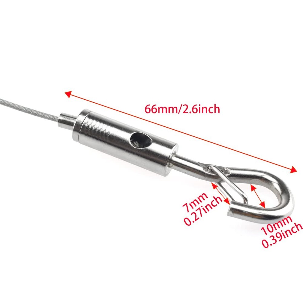 SDTC Tech 2-Pack Stainless Steel Wire Rope with Adjustable Hooks 6.5ft Silver