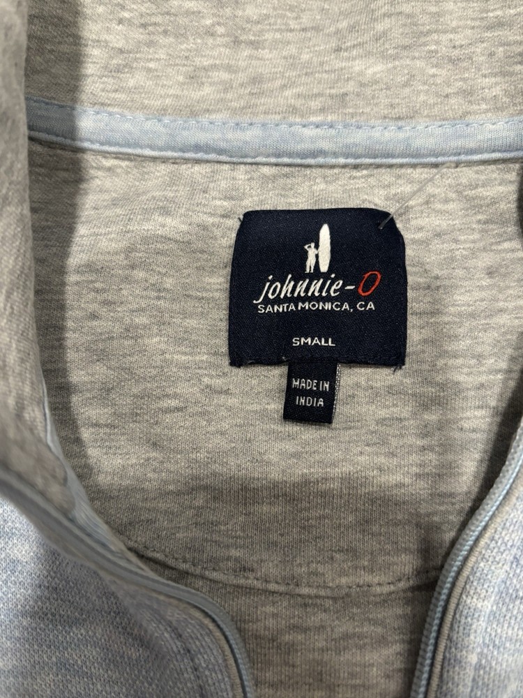 Johnnie O Sully 1/4 Zip Pullover Mens Size Small Light Blue Gray