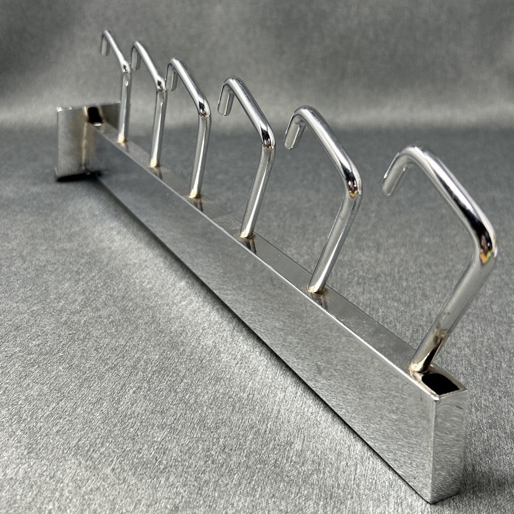 6 Hook Chrome Waterfall Square Tube Retail Gridwall Panel Vendor Display