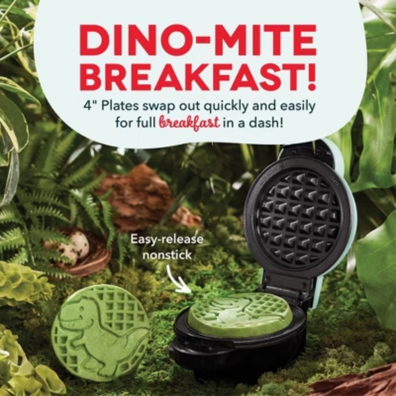 MultiMaker Mini Waffle Maker System with 6 Removeable Holiday Plates