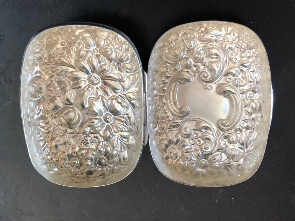 Antique Gorham Cluny Pattern Sterling Silver Hinged Soap Box, 93 Grams.