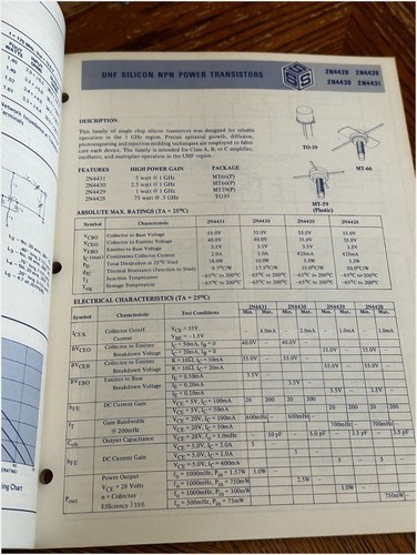 Solid State Scientific RF Transistors Data Book 1973 - Specs Applications & More