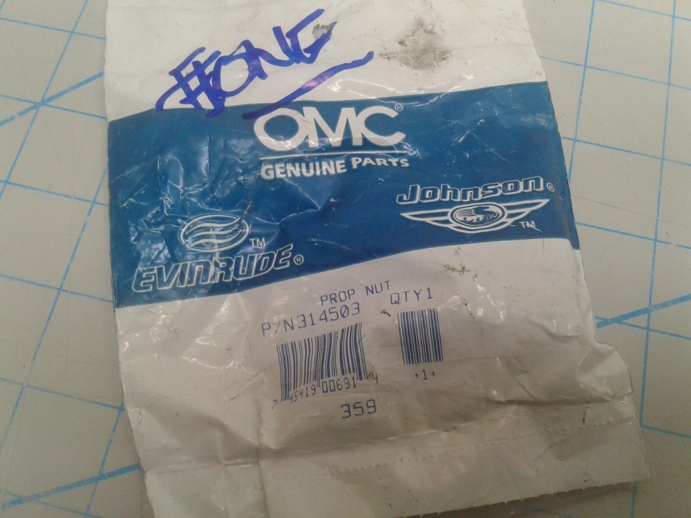 Boat Marine OMC 314503 Prop Nut