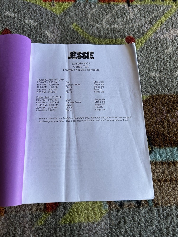Jessie Coffee Talk Rare Disney Original Script Shooting Draft 2013 S3 Ep 27