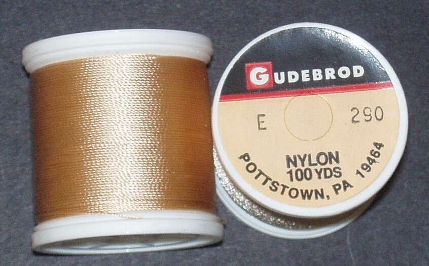 2 SPOOLS VINTAGE GUDEBROD ROD WINDING THREAD TAN # 290 "E"