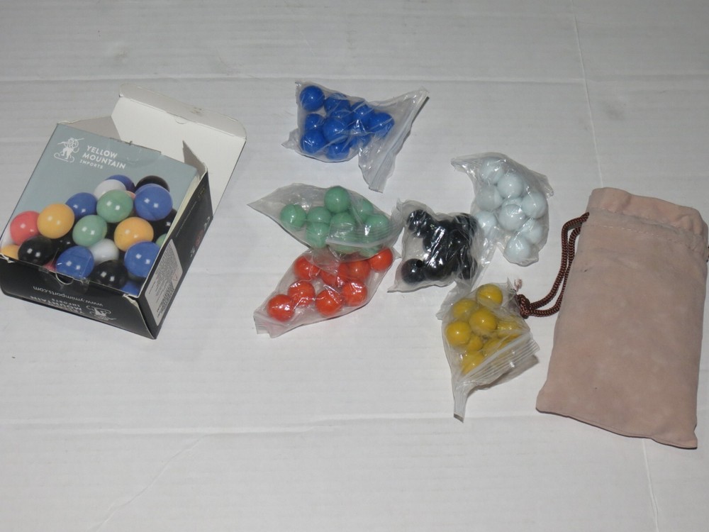 f11* Yellow Mountain Imports 60 Pieces SOLID Chinese Checkers Marbles