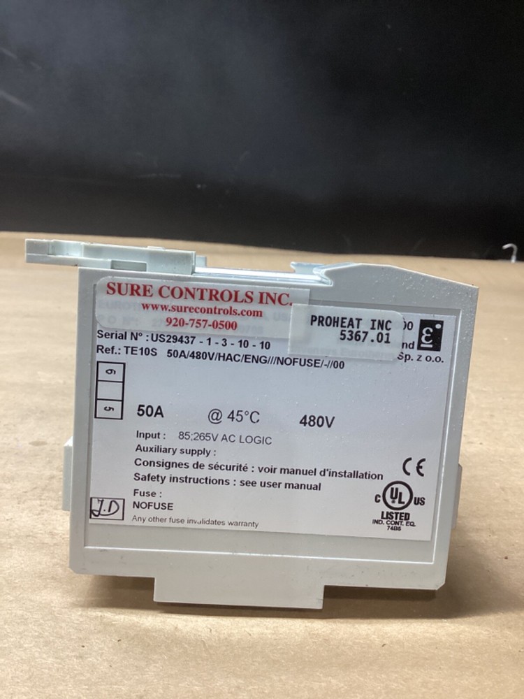 Eurotherm TE10S Single Phase Solid State Relay Input: 50A #100G80PR7