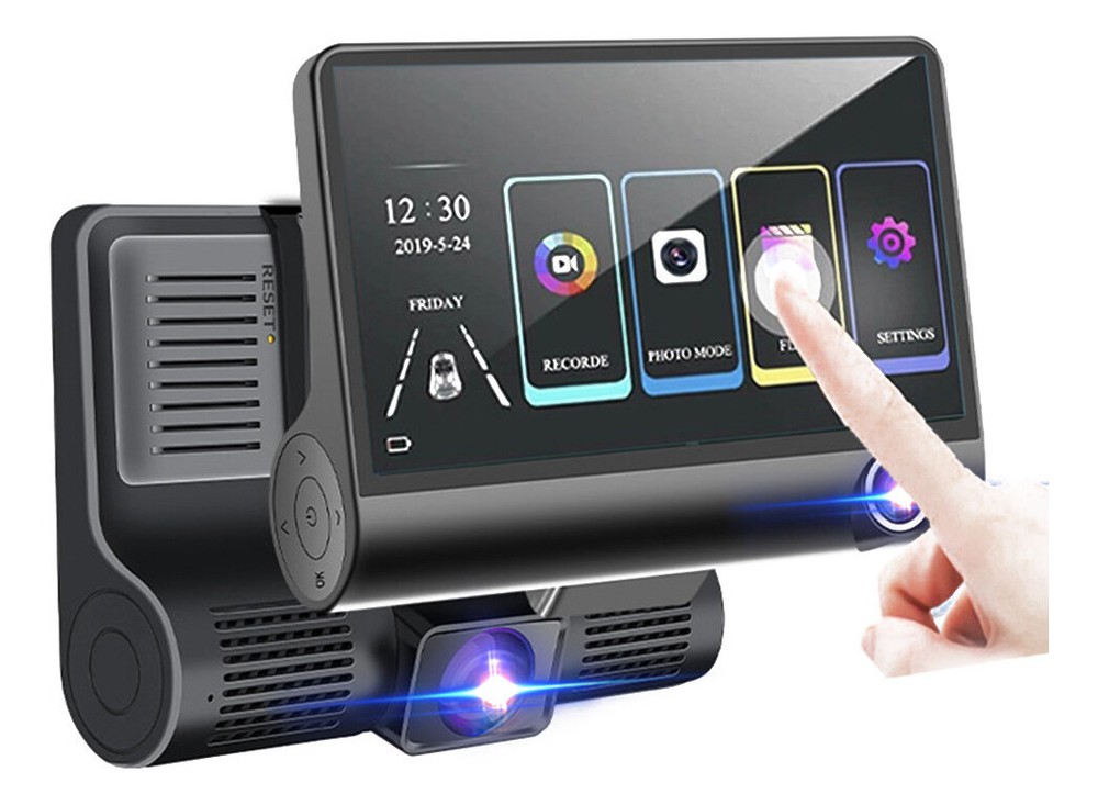 Front+interior+rear Three Camera  Hd Driving Record