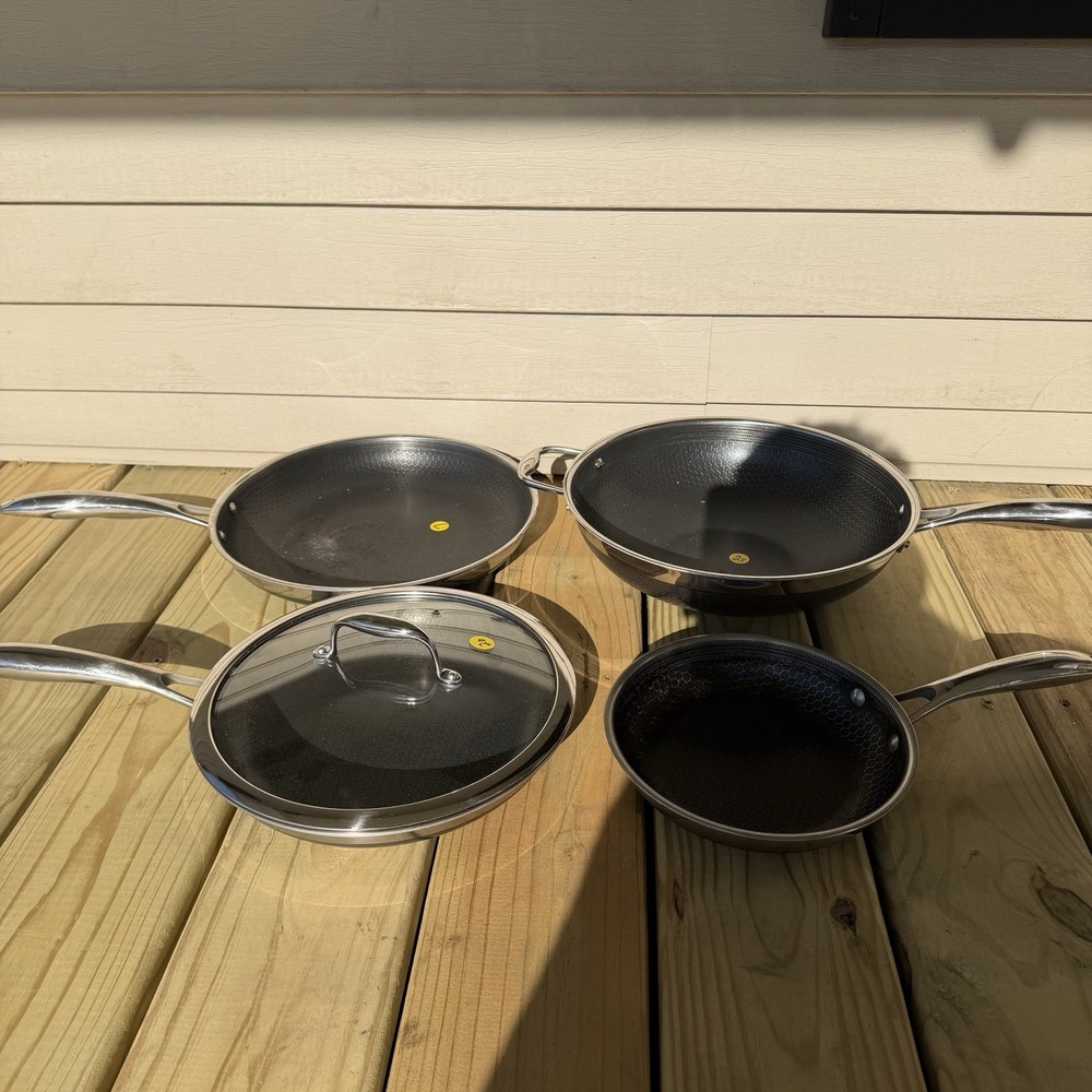 Hexclad Hybrid Cookware 5 Piece Set Preowned Great Condition