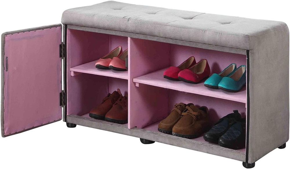 Stylish Silver/Grey International Storage Ottoman for Modern Spaces