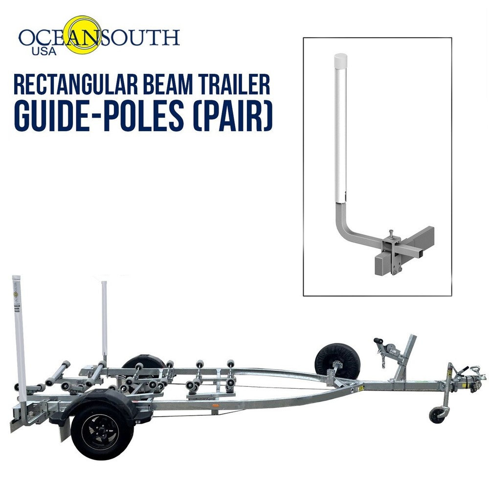 Oceansouth Galvanized Guide On Post Poles Pair for Rectangular Beam Trailer 75"