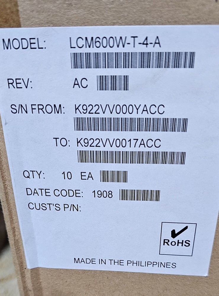 Artesyn AC/DC Converter 48v 600w LCM600W