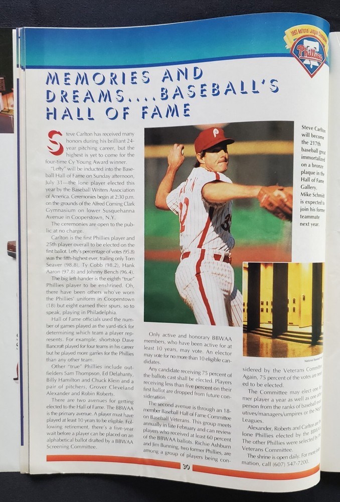 1993 Philadelphia Phillies NLCS Official MLB Program Daulton Schilling Williams