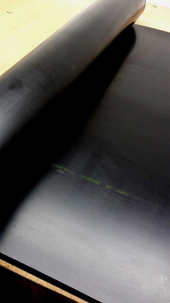 Neoprene Rubber Sheet Solid 1/8" Thick x 12" W x 18" L Rect Pad 60 Duro Std Flex