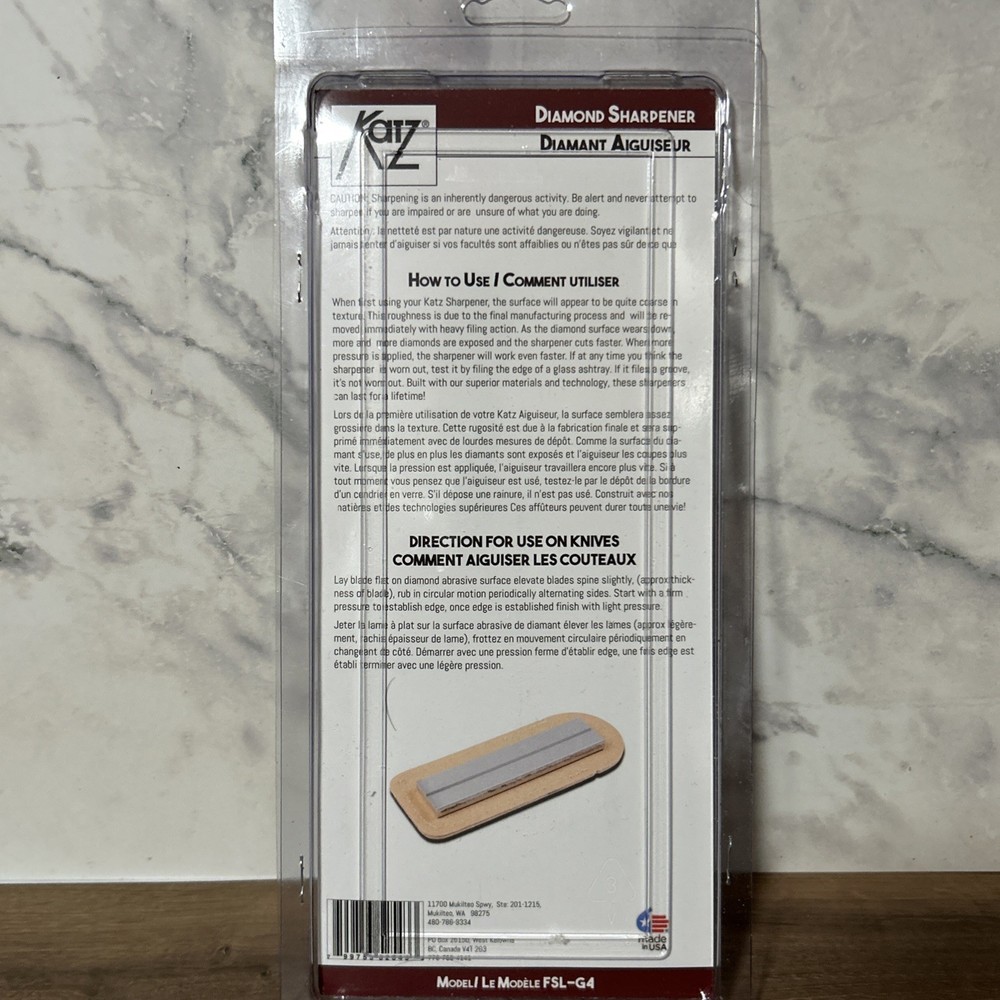 Katz Model FSL-G4 Diamond Sharpener W/Leather Sheath