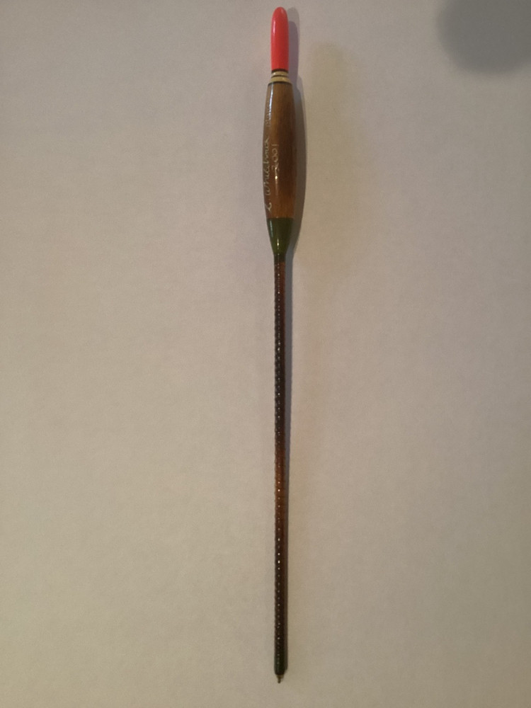 Colin Whitehouse fishing float.  Avon, balsa and  split cane. Unused. Signed.