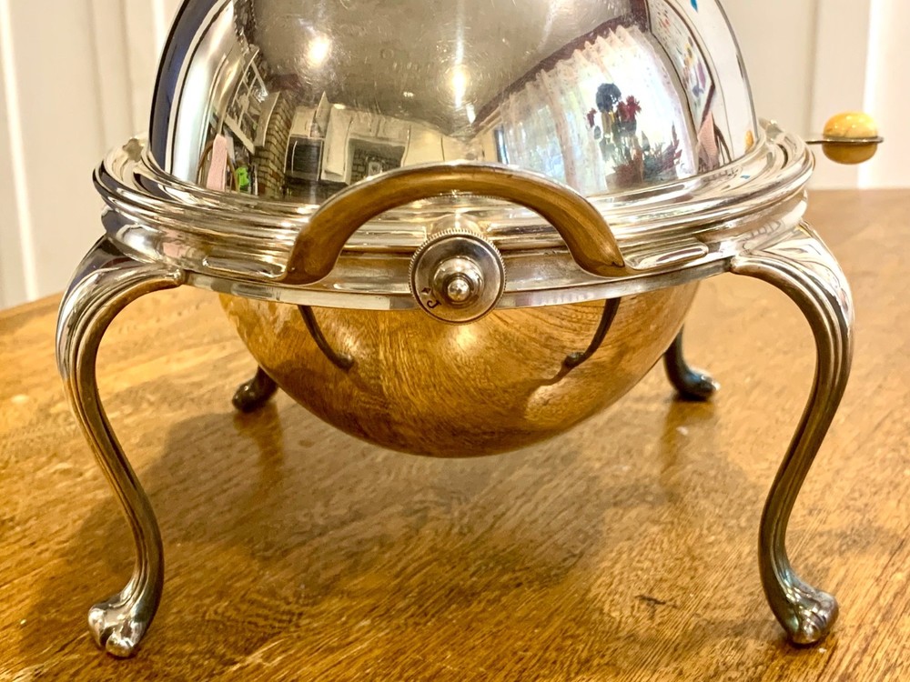 Goldsmiths & Silversmiths Silver-Plate Rotating Dome Server Regent Plate