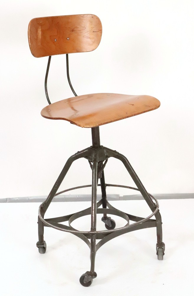 Vintage Industrial Toledo Drafting Stool