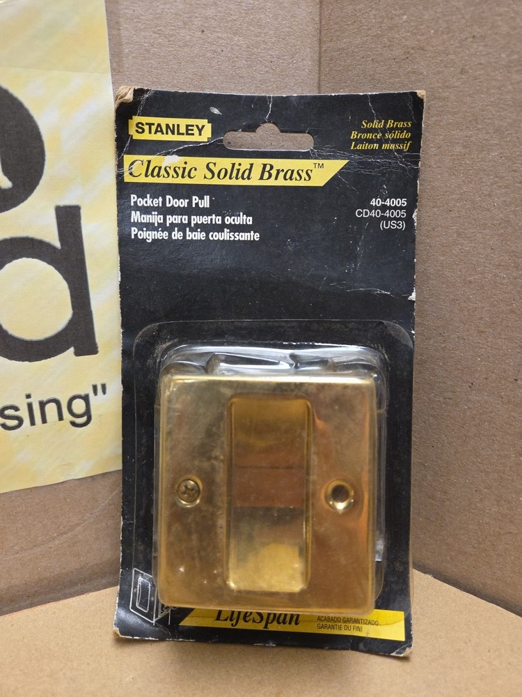 Stanley Classic Solid Brass Deluxe Pocket Door Pull Model 40-4005 CD40-4005