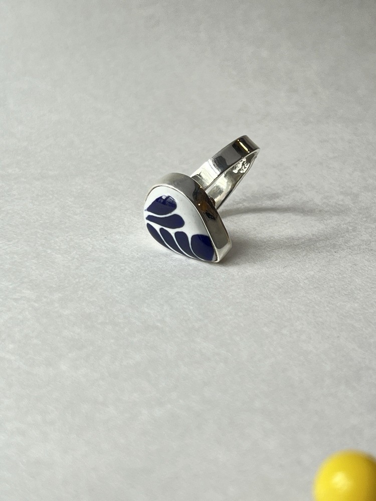 Talavera Design Ring 925 Sterling Silver Artisan Handmade