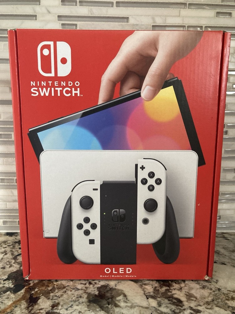 Nintendo Switch WHITE OLED EMPTY BOX w/ Cardboard Insert Tray Owners Manual US