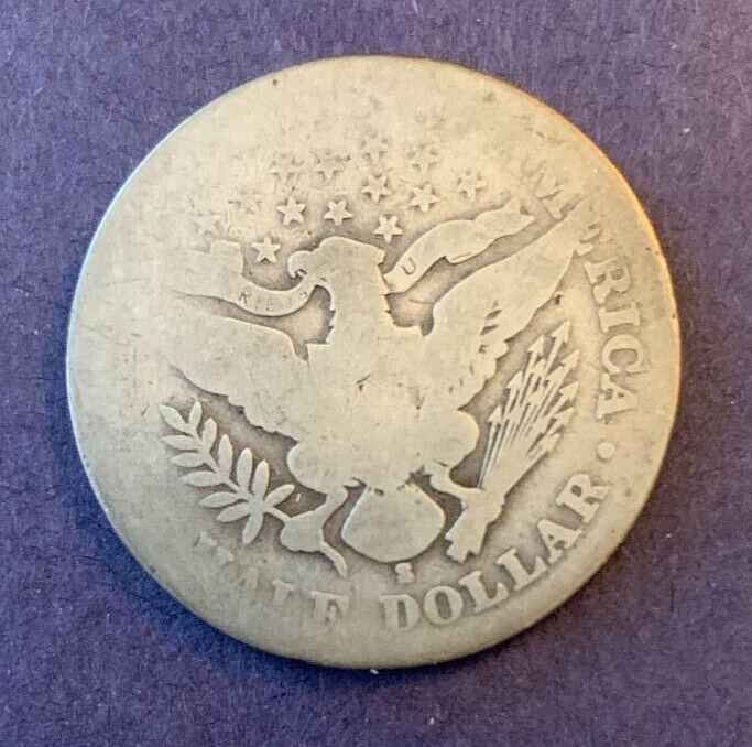 1901-S Circulated Barber Half Dollar 50c - G/AG