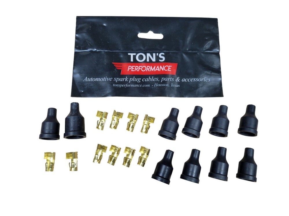 10 180 degree socket style Spark Plug Distributor Magneto Coil Terminal & Boot