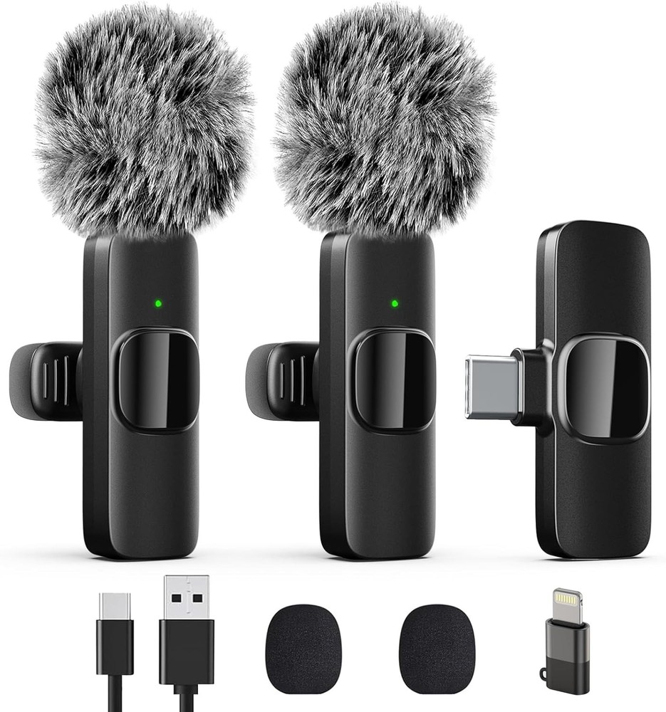 Professional Wireless Lavalier Lapel Microphone for iPhone, iPad, Mini Video...