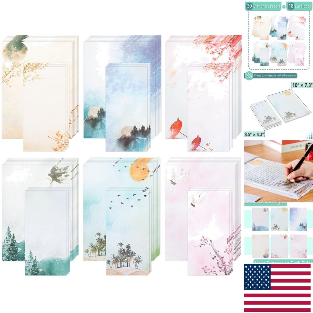 Personalized Touch: 30 Writing Papers & 18 Envelopes in Elegant Patterns