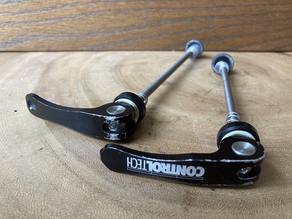 Vtg Control Tech Titanium Skewer Set Black Anodized Front Rear