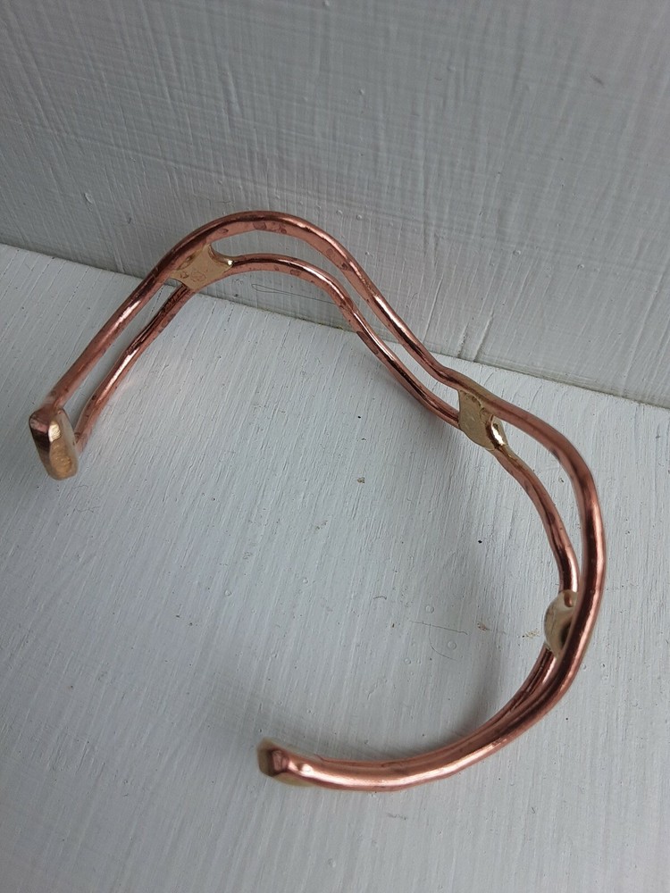 Copper and brass cuff bracelet, handmade