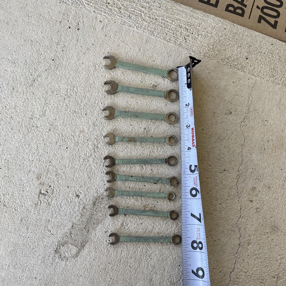 Vintage Oxwall Meteor Ignition Wrench 9 Mini Combination Wrenches, USA