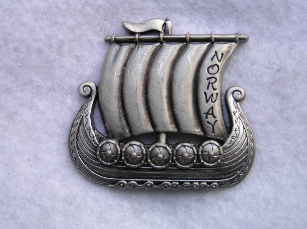 Pewter Viking Ship (Norway) Magnet