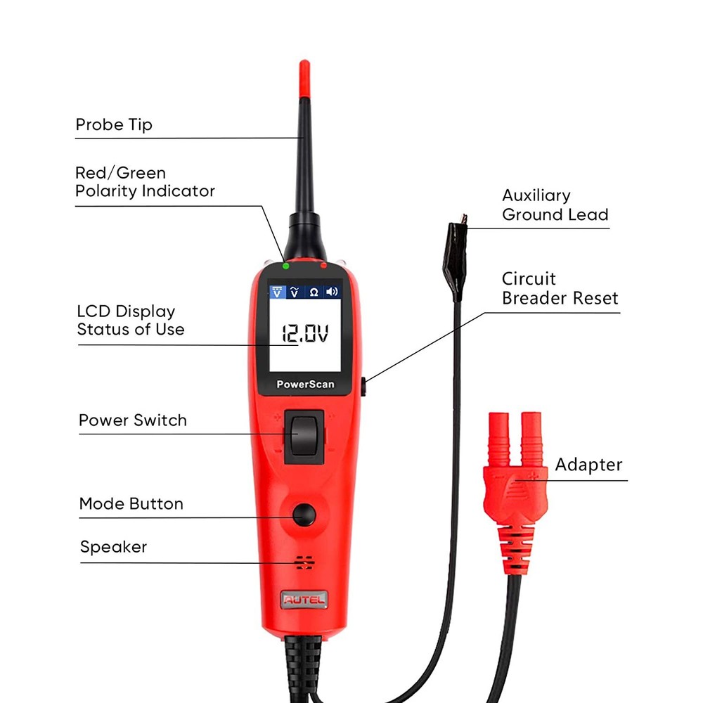 2025 Autel PowerScan PS100 Circuit Tester Electrical Diagnostic Power Probe