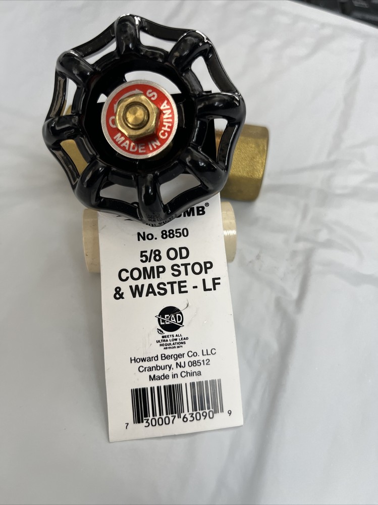 AQUA PLUMB 5/8 OD COMP STOP & WASTE- LF