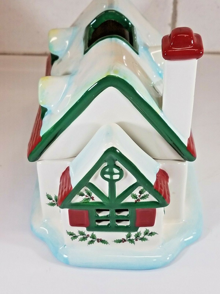 Spode Christmas Tree Tealight Candle Holder Cottage House
