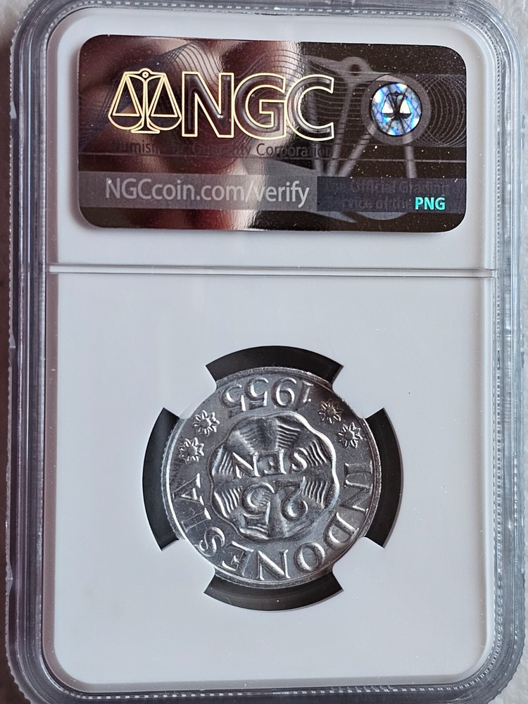 Indonesia 25 Sen 1955 NGC MS 66